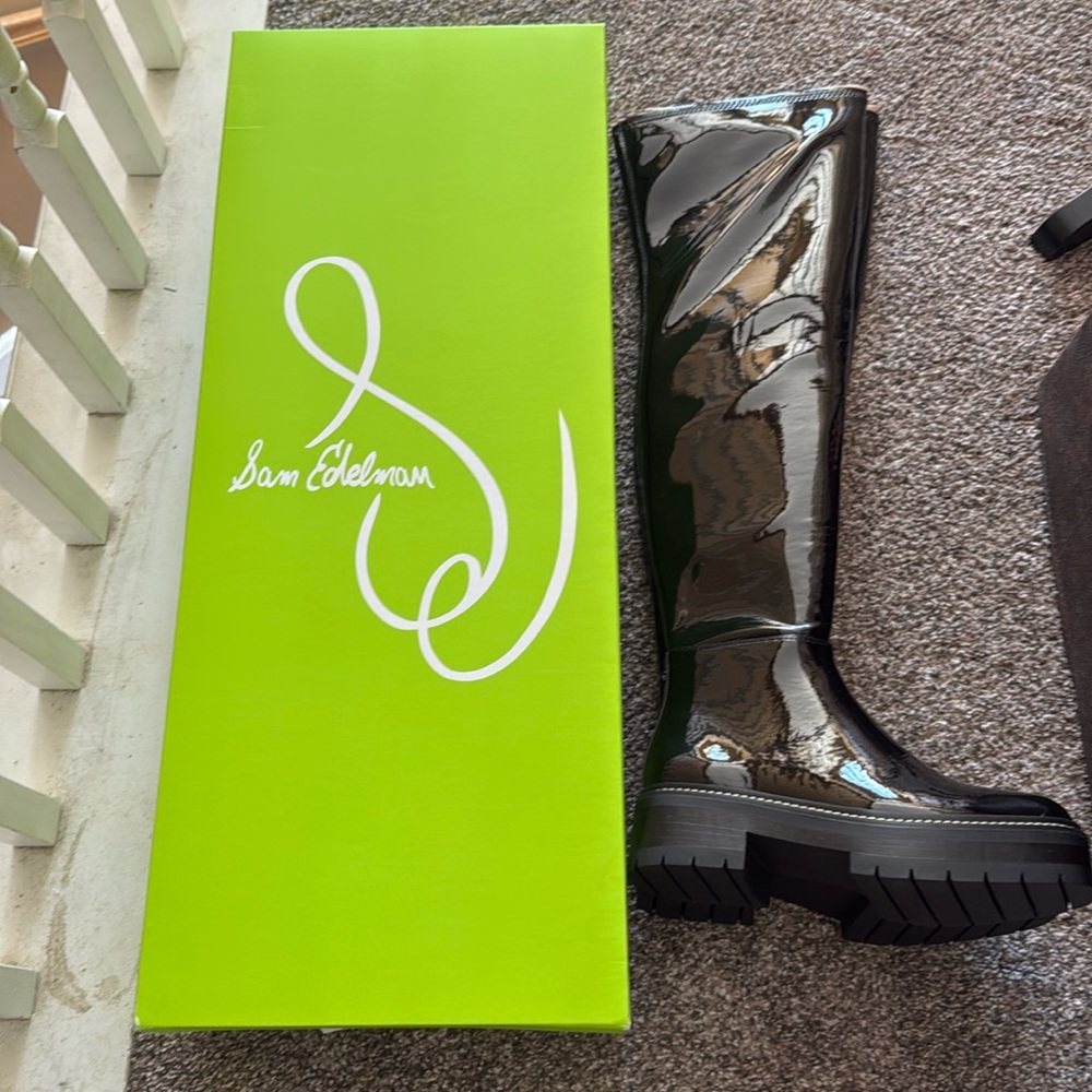 NWT- never worn! Sam Edelman Patent Leather over the knee black boots. Size 7 - Picture 2 of 8